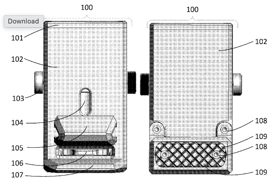 Image from patent application of Tactical chemical light stick dispenser