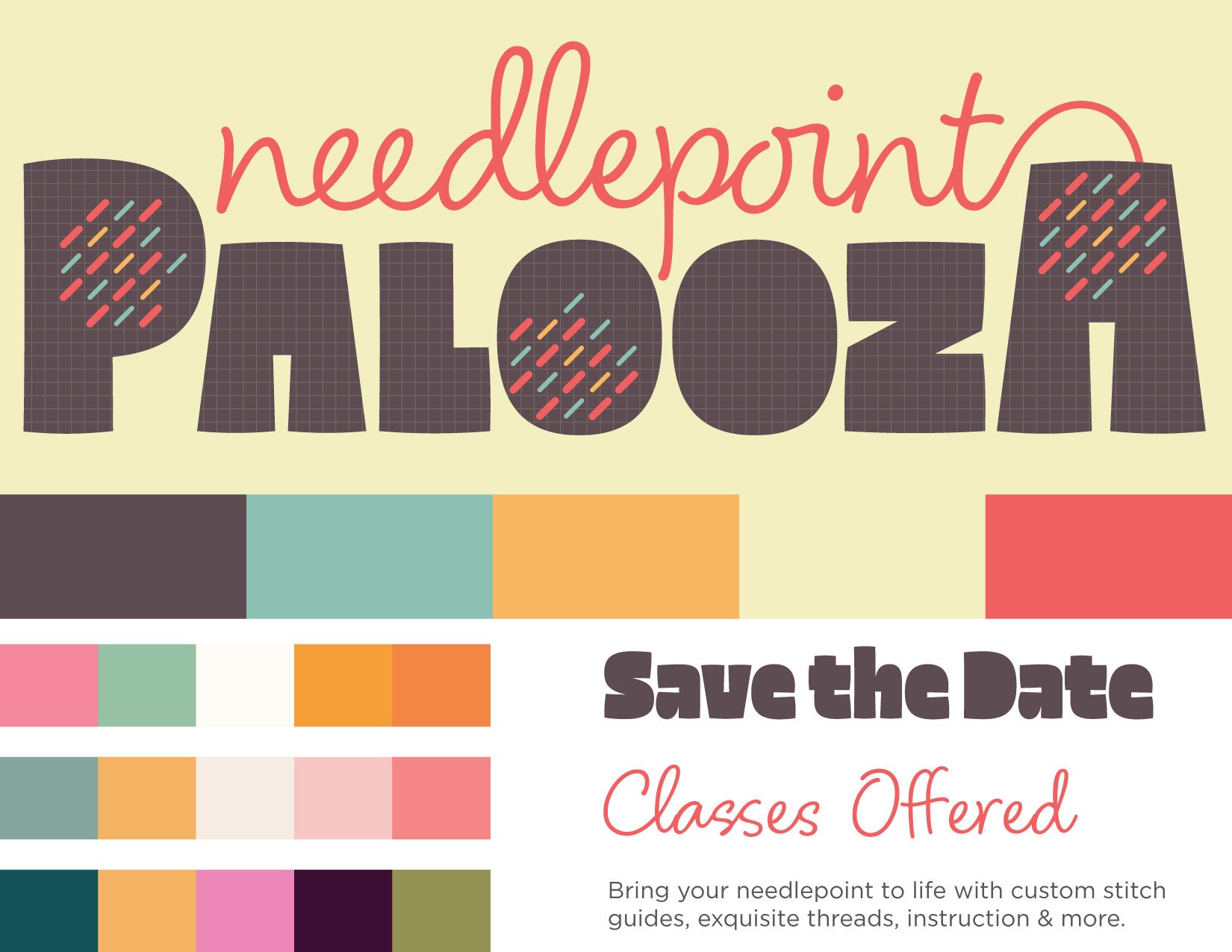 Needlepoint Palooza Event Branding