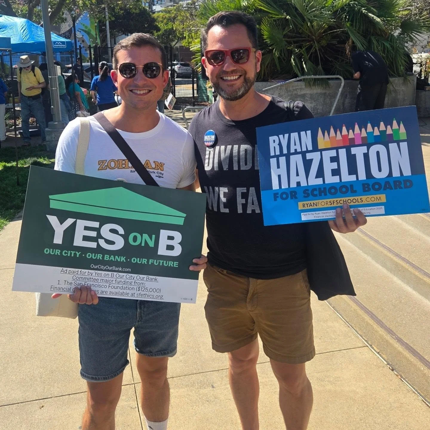 @petergallotta and I rallying for progressives today at @connie_chan_sf mobilization rally. We're saying YES to Connie, @yesonpropb and we're saying a BIG NO to Prop D - @sfnoond. 

Thank you @petergallotta for your endorsement of our campaign for sc
