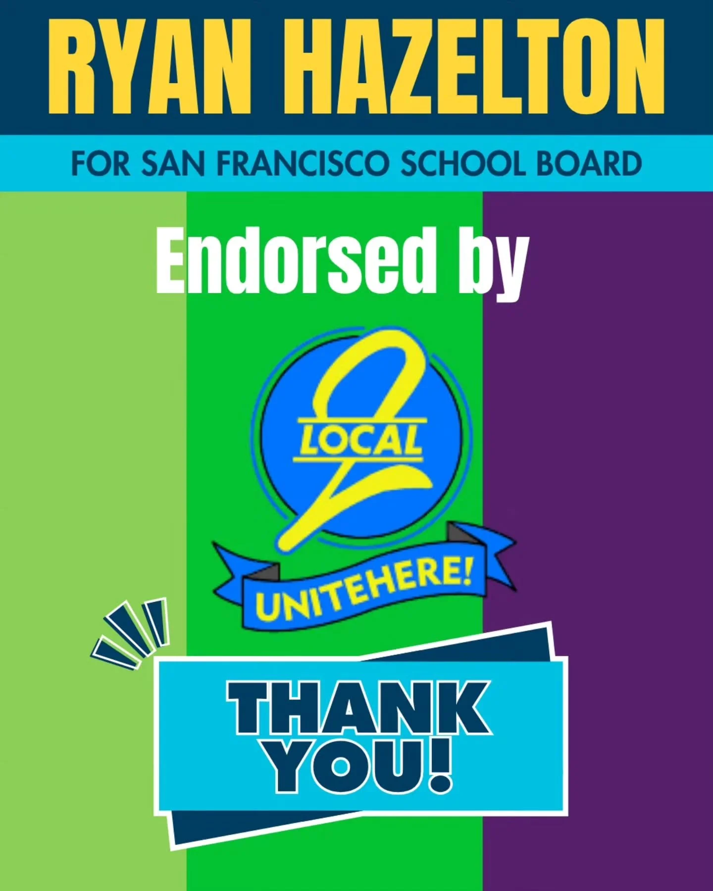 Our endorsements continue coming in and we are excited to share the support of @uniteherel2 - thank you for joining our campaign in this way!