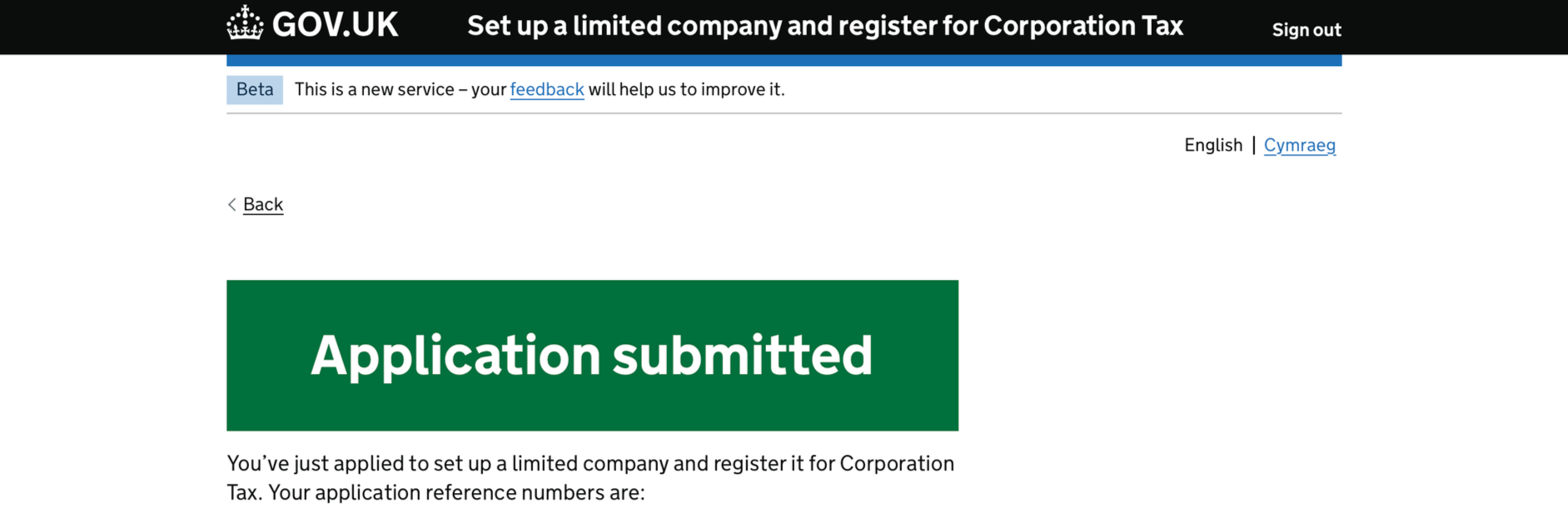 Submitting Company Application