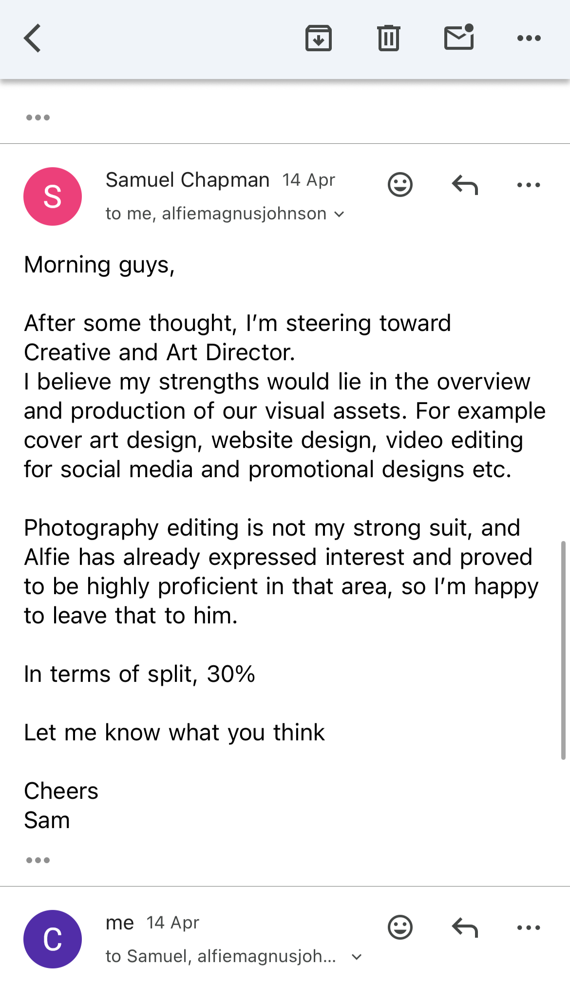 Email Chains Discussing Ownership, Roles And Infrastructure (Fig C)