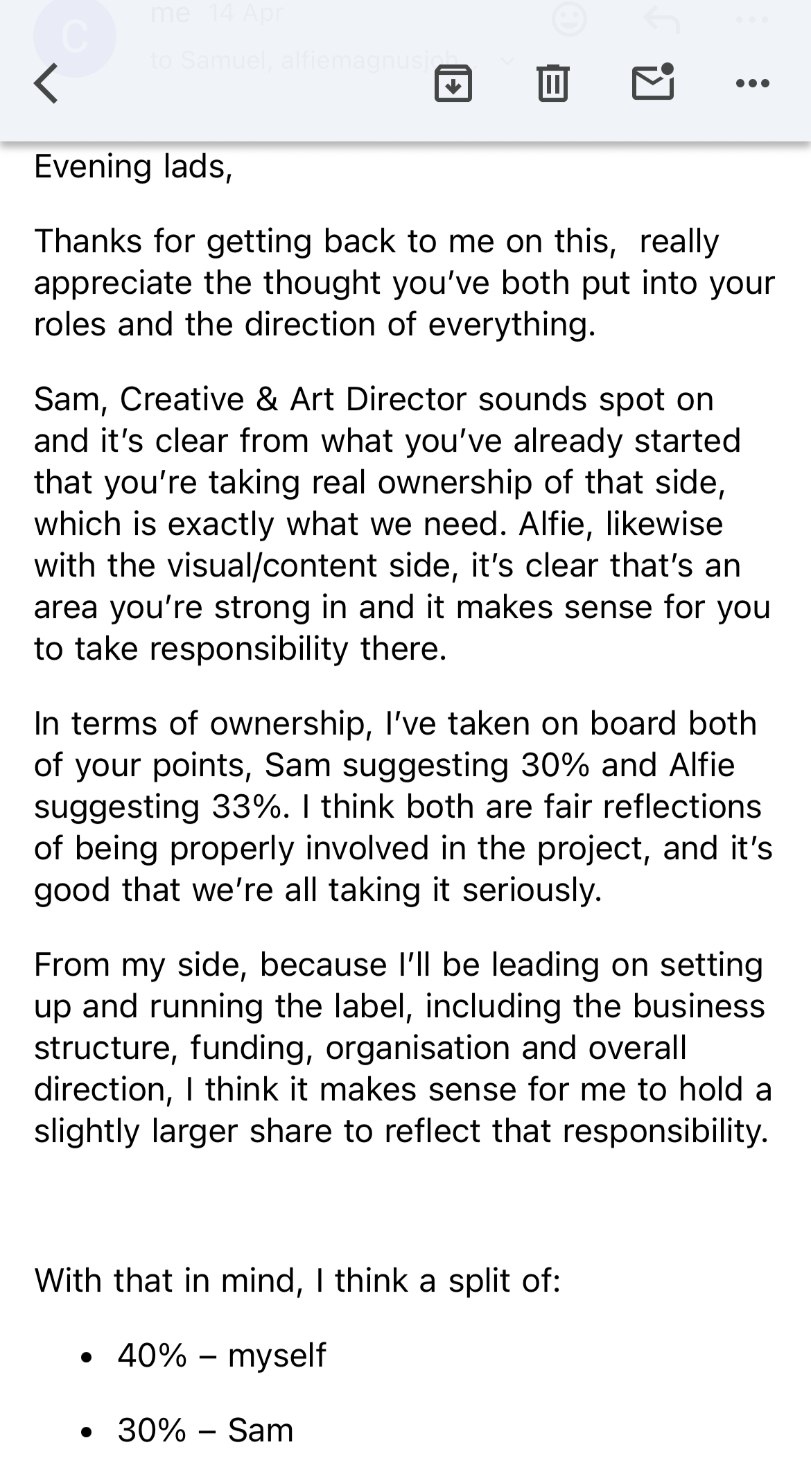 Email Chains Discussing Ownership, Roles And Infrastructure (Fig D)