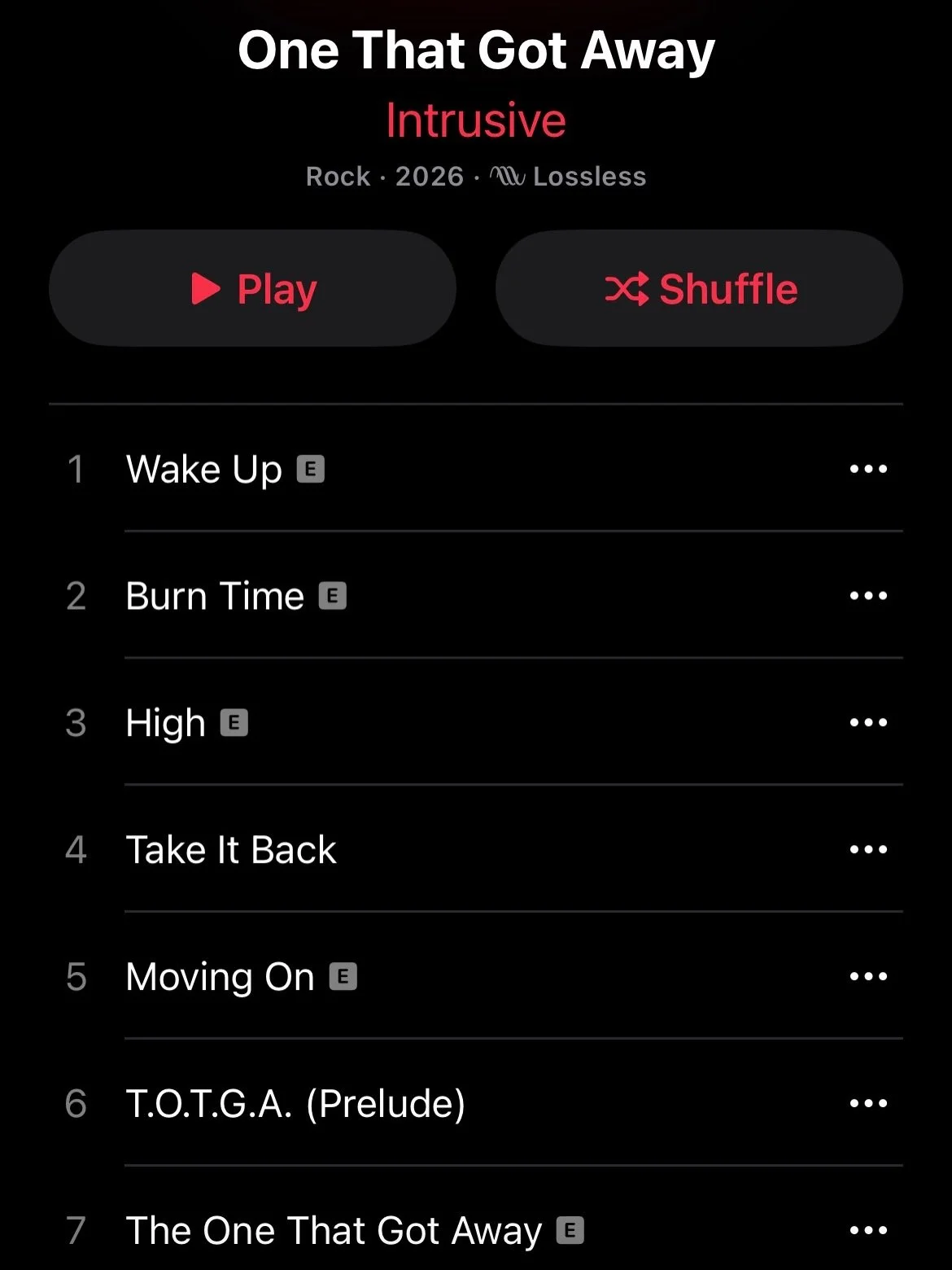 Two days of One That Got Away.

Been mad seeing these songs finally out in the world after all the time spent writing, recording, rehearsing and tweaking them along the way.

Massive thank you to everyone who&rsquo;s streamed the album, shared it, ad