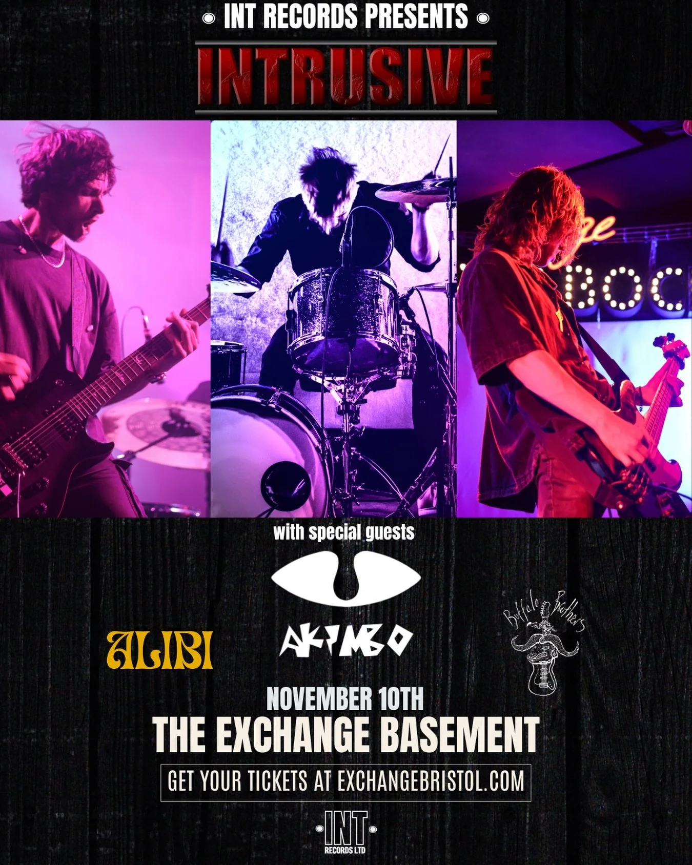 BRISTOL. WE&rsquo;RE BACK.

November 10th, we&rsquo;re taking over The Exchange, and we&rsquo;ve brought a filthy lineup with us.

@buffalobrothers_official opening proceedings.
@weareyouralibi turning it up.
@akimboband__ crossing the bridge from So