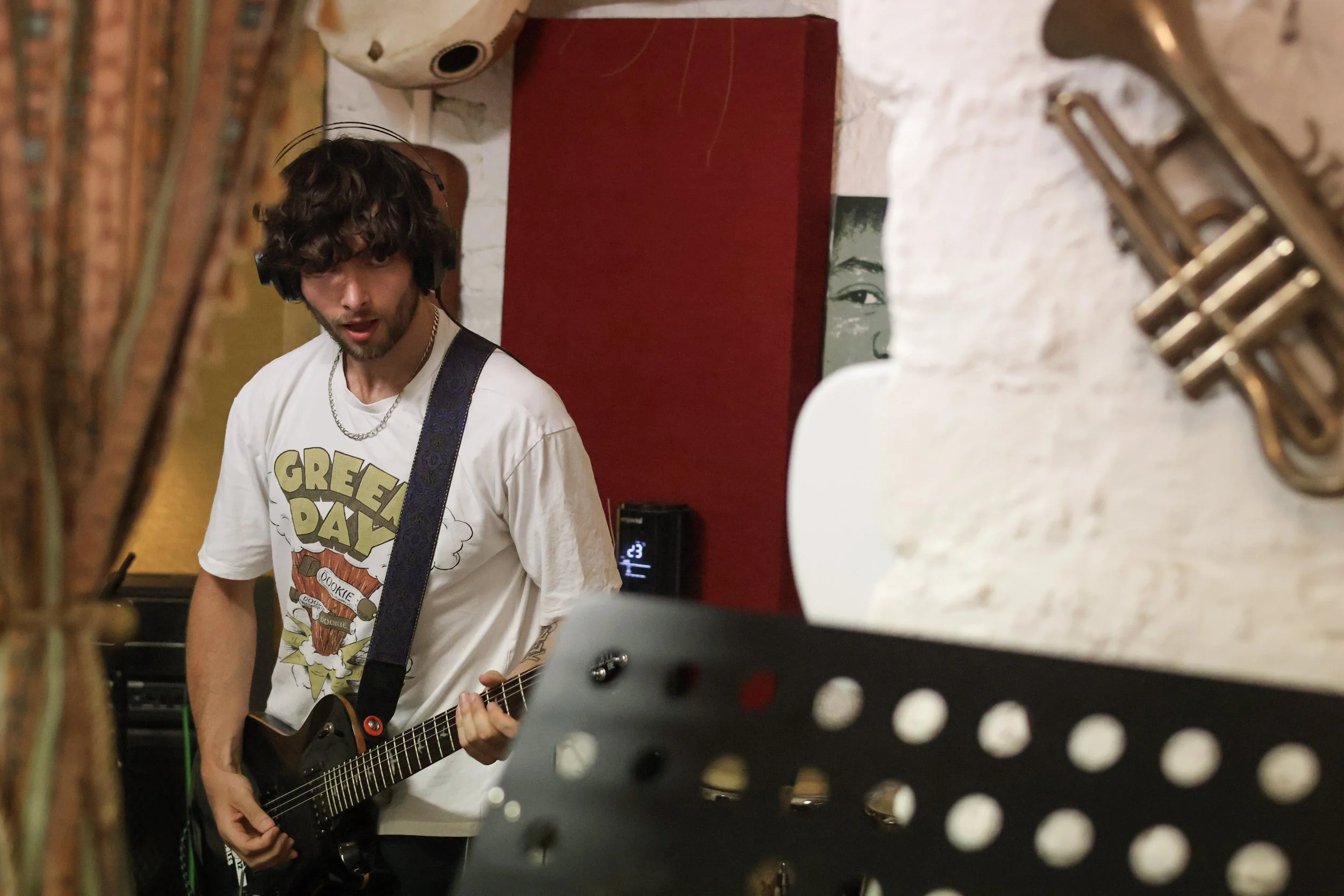 Sam Recording Some Intense Guitar Parts (Alfie Cam)