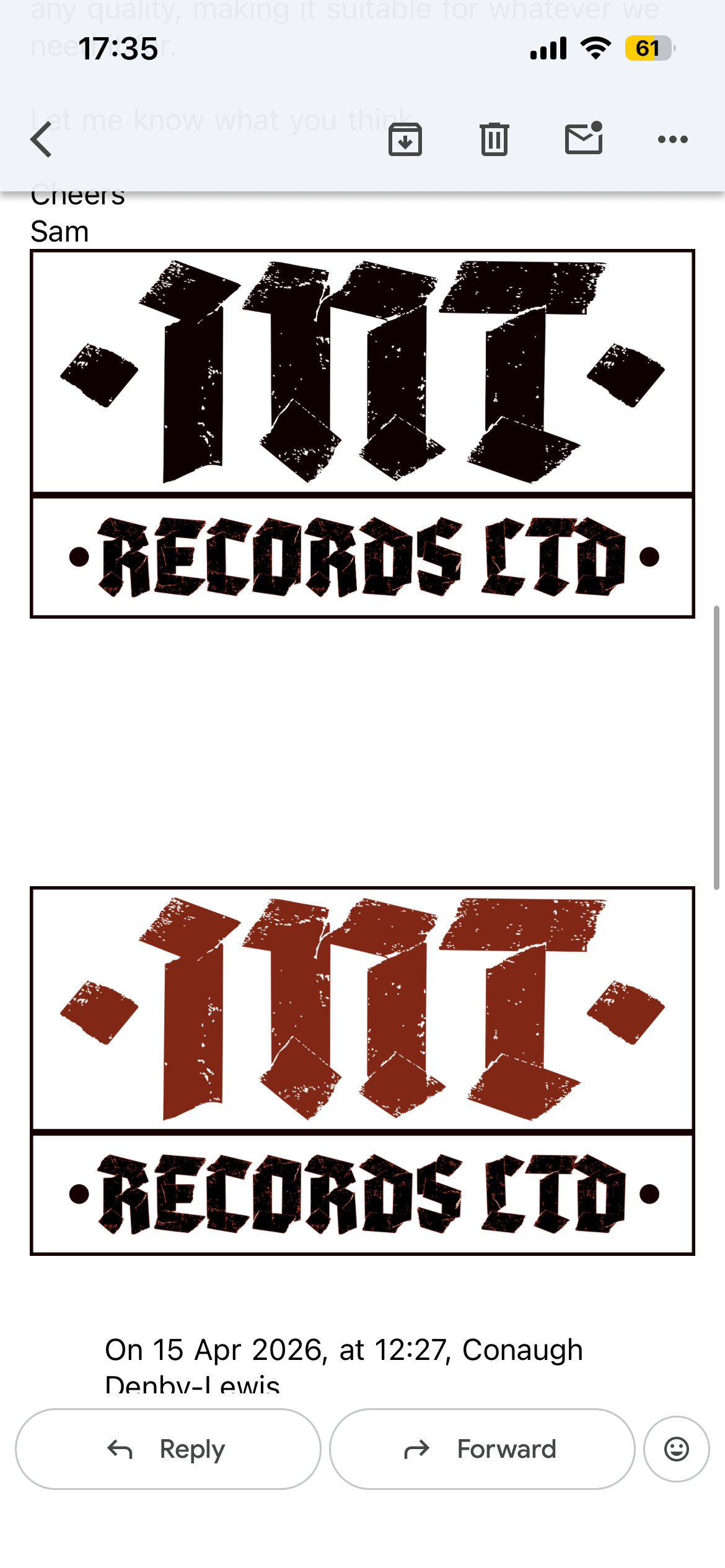 Logo Development Process Captured Through Email Exchanges (Fig I)