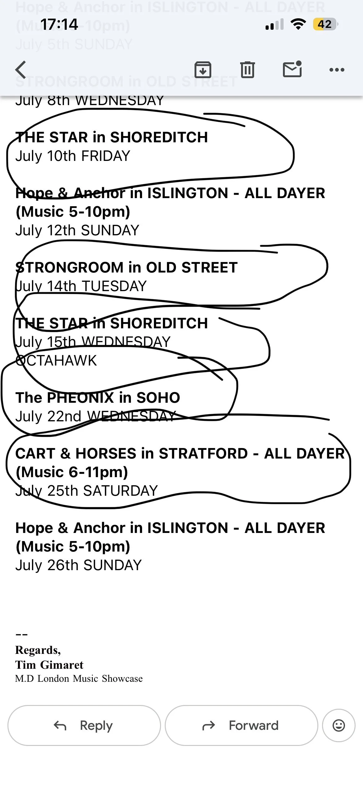Working On Dates With Our London Promoter A.