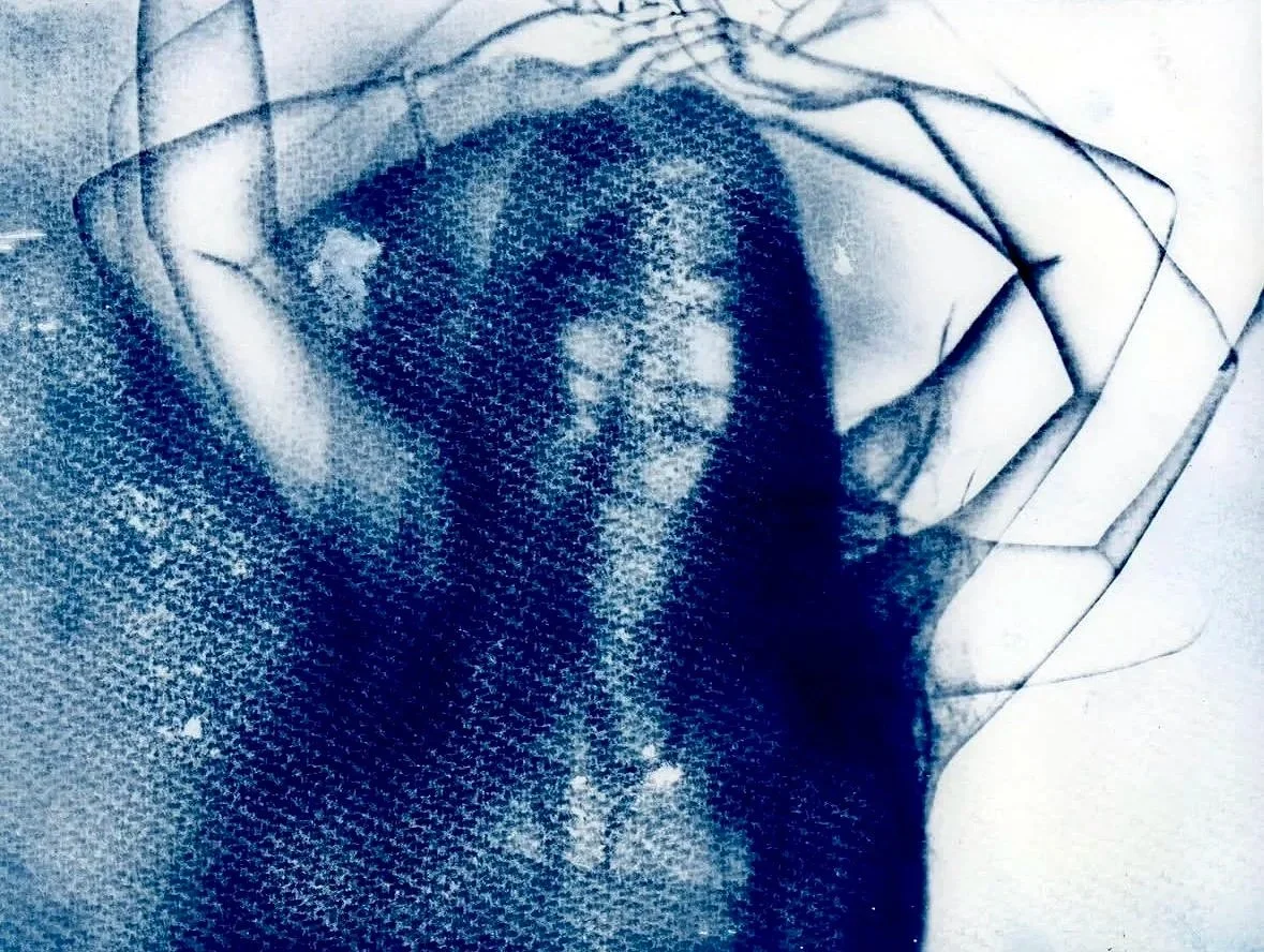 Eva Engel, Untitled, cyanotype from Canon AE-1 Program, 10” x 7”, 2024