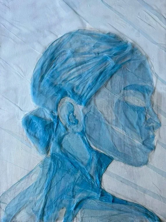 Eva Engel, Tulle Portrait, tulle, 4'1"x 30", 2023