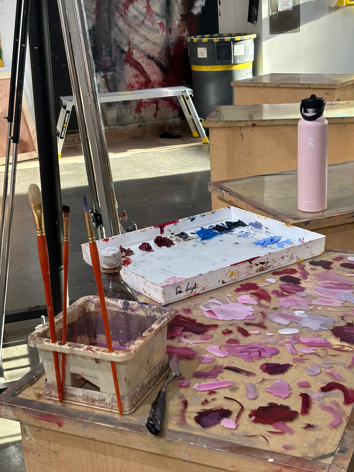  Just A Bite, palette in painting studio, 2025