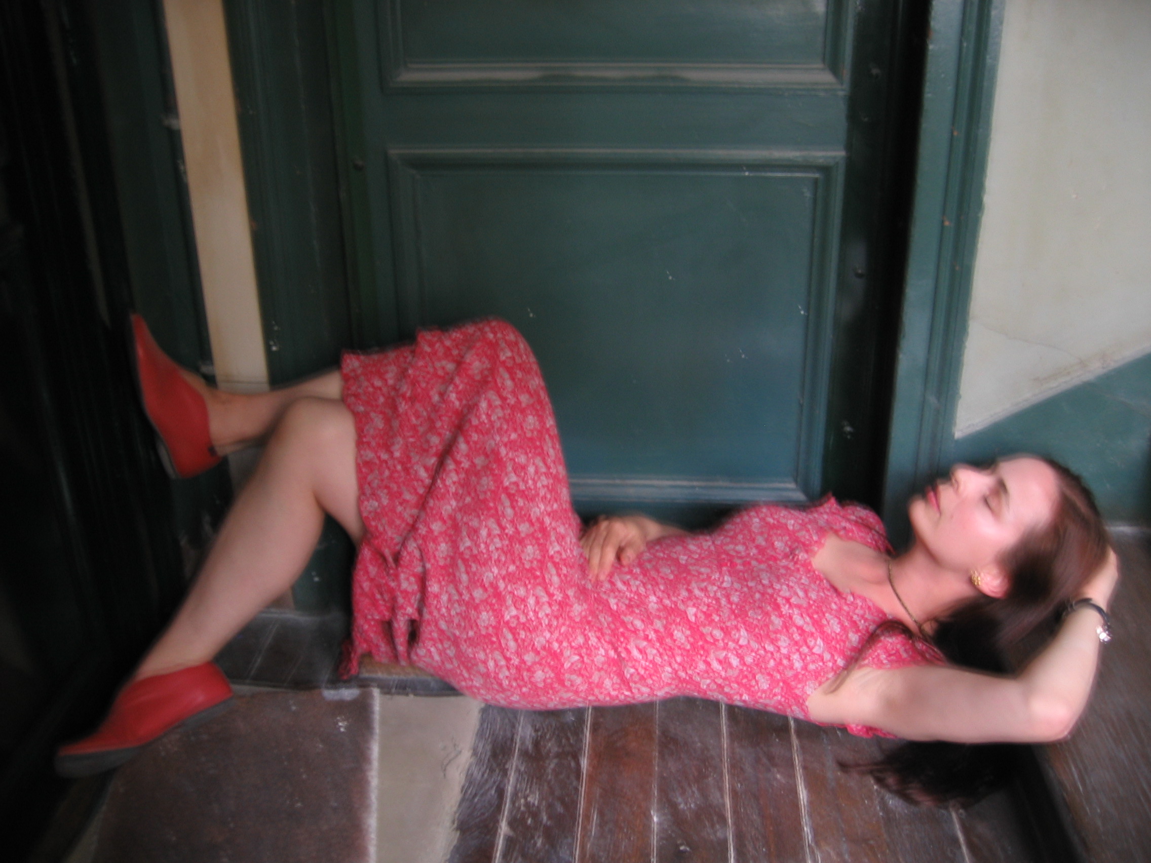 Aurelia in front of Andre Breton's Door, Paris, 2004 (Copy)