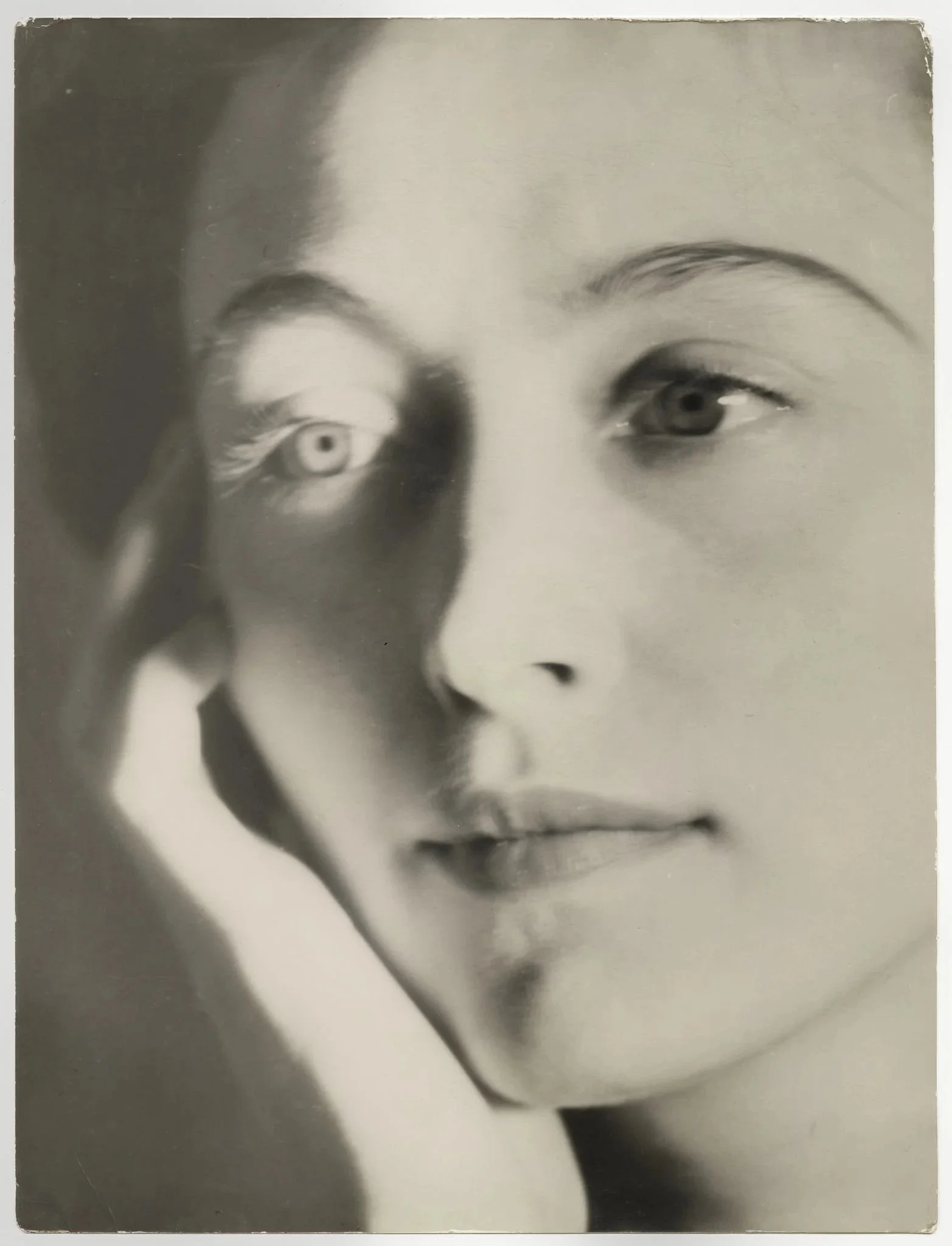 Dora Maar (Henriette Theodora Markovitch) (French, 1907–1997), Portrait of Nusch Éluard, c. 1935, Gelatin silver print, 9 1⁄2 × 7 1⁄4 inches Inscriptions
Many handwritten inscriptions in pencil on verso.
Provenance:
Hôtel Drouot, Paris, Loudmer, D’un