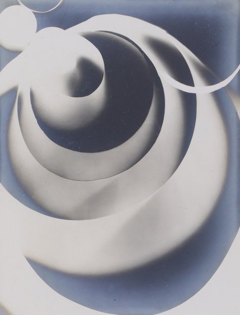 Man Ray (Emmanuel Radnitzky) (American, 1890–1976), Raygraph, Gelatin silver print after the 1922 rayograph printed on double weight, mat paper with consistent silver mirroring, photo 8.75"h x 6.75"w, mount 15"h x 12"w., tipped to card mount, Untitle