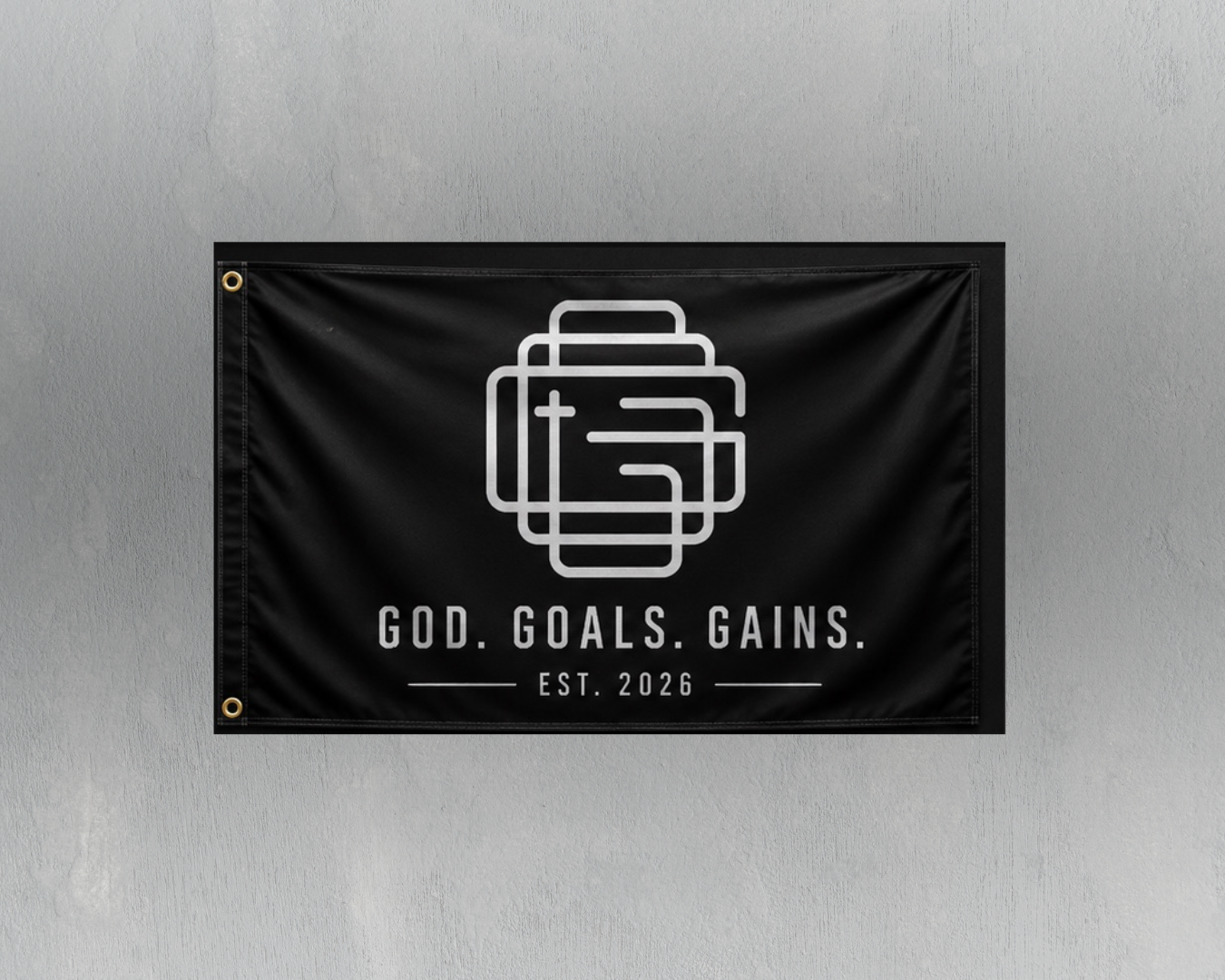 COMING SOON - God. Goals. Gains. Flag
