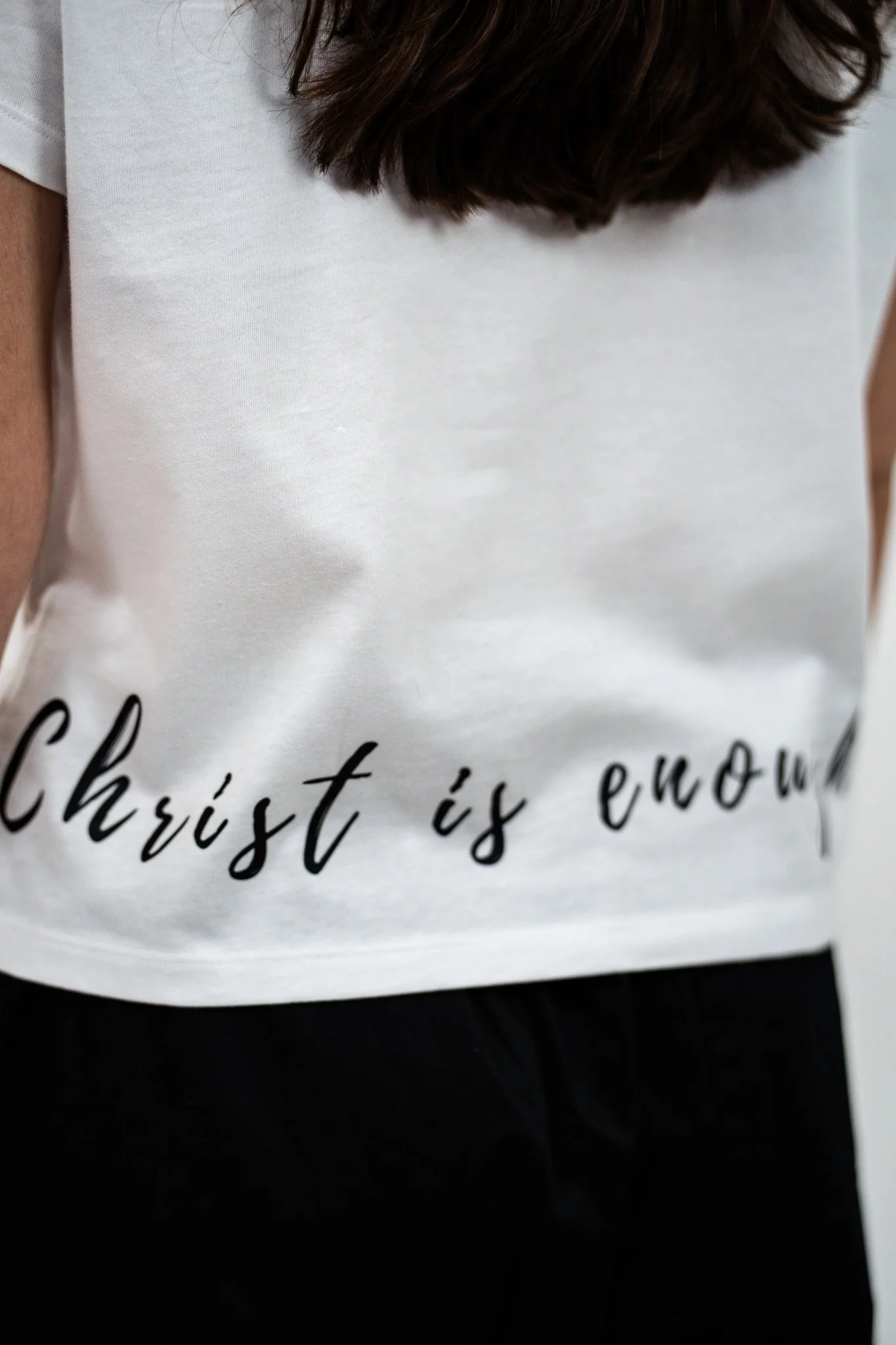 Christ Is Cropped Crew - White