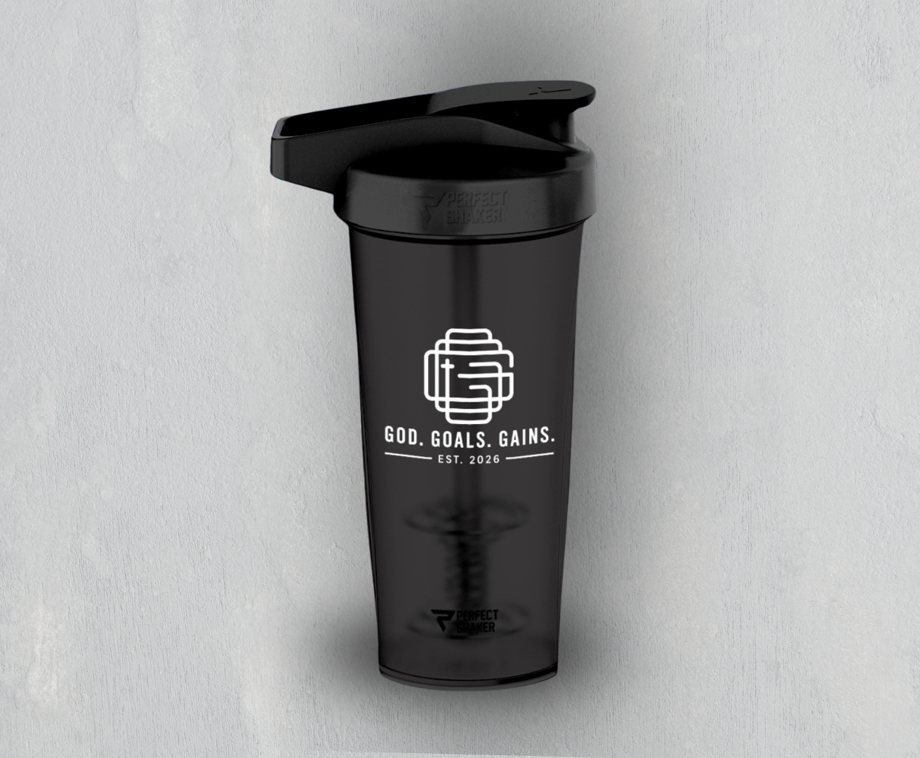 God.Goals.Gains. Shaker Bottle | 28oz