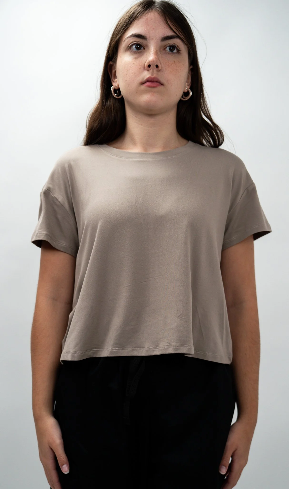 Iron & Grace Cropped Crew- Khaki