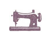 Silhouette of a vintage sewing machine