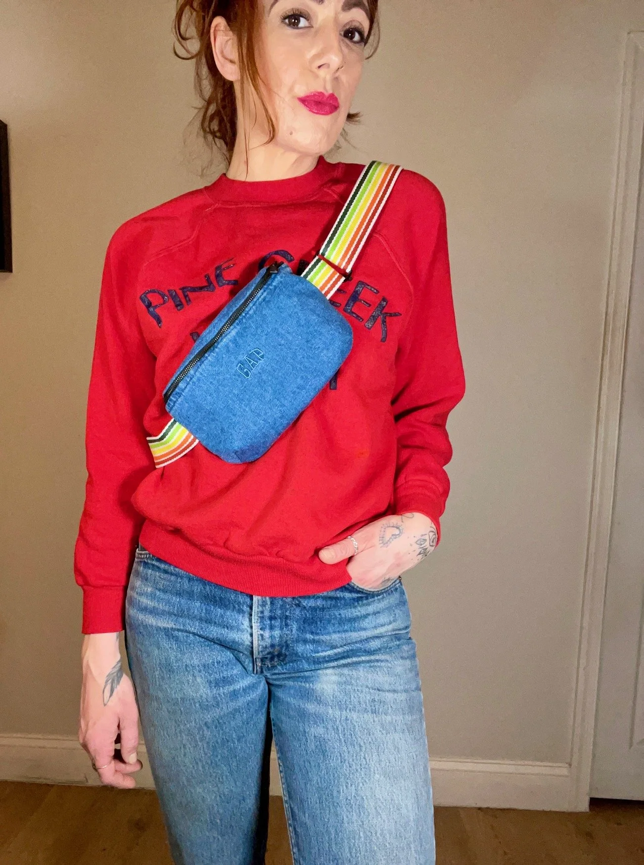 Reworked GAP Denim Sling Bag
