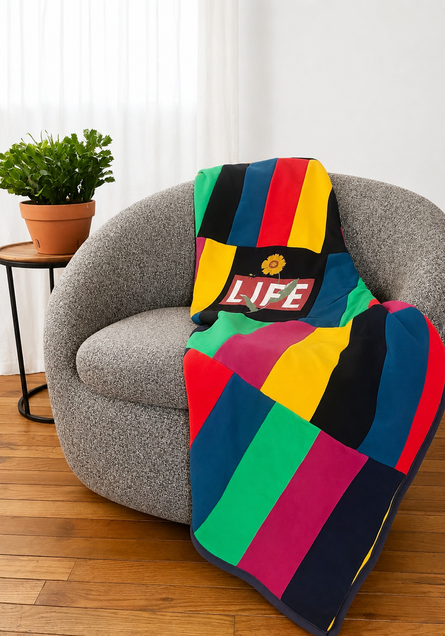 Upcycled Life Sweatshirt Throw