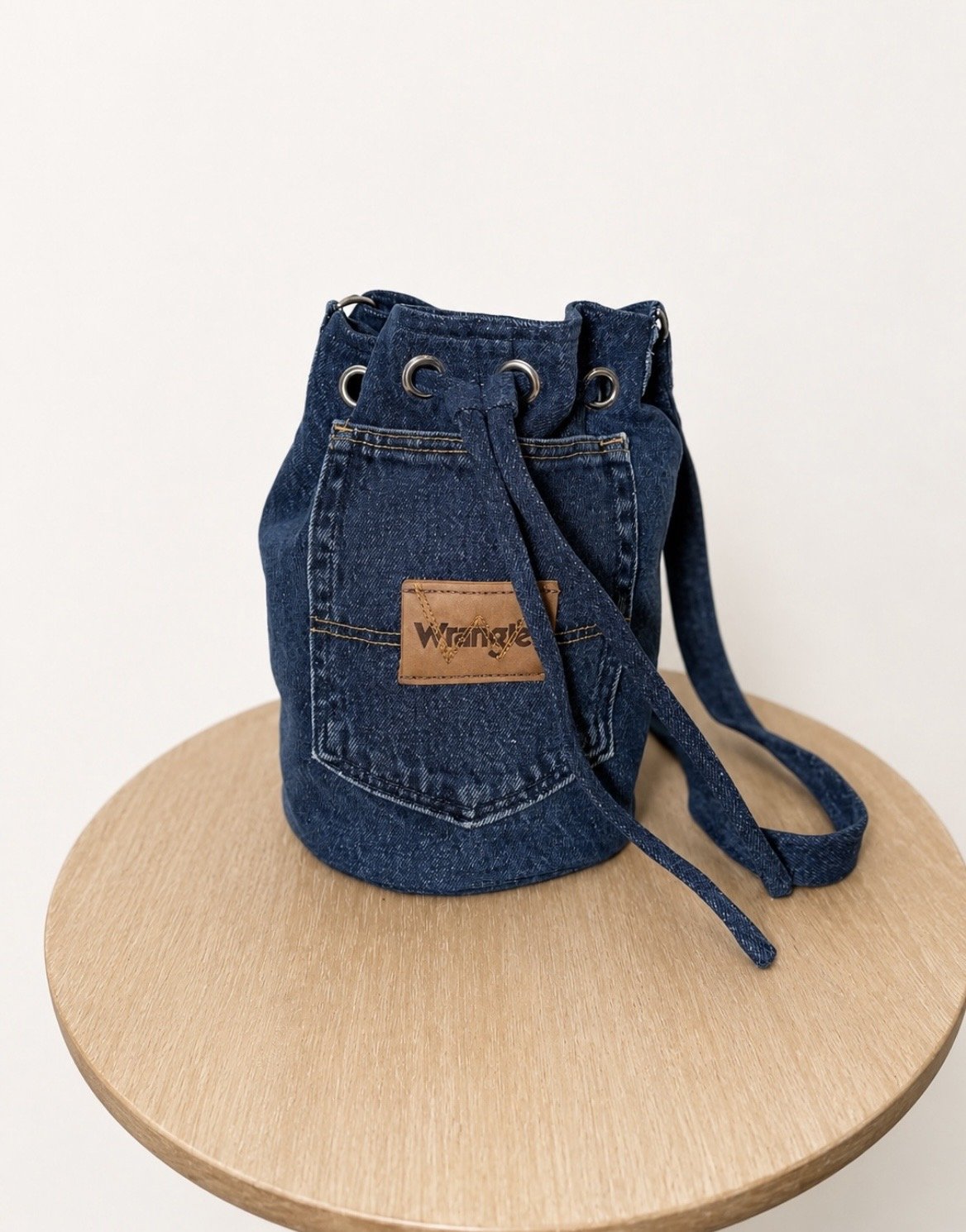 Reworked Wrangler Denim Bucket Bag