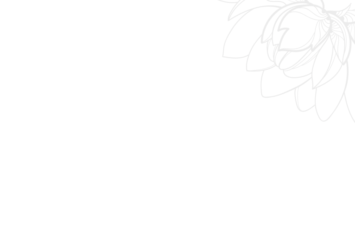 Black background with a thin outline of a large flower in the upper right corner.