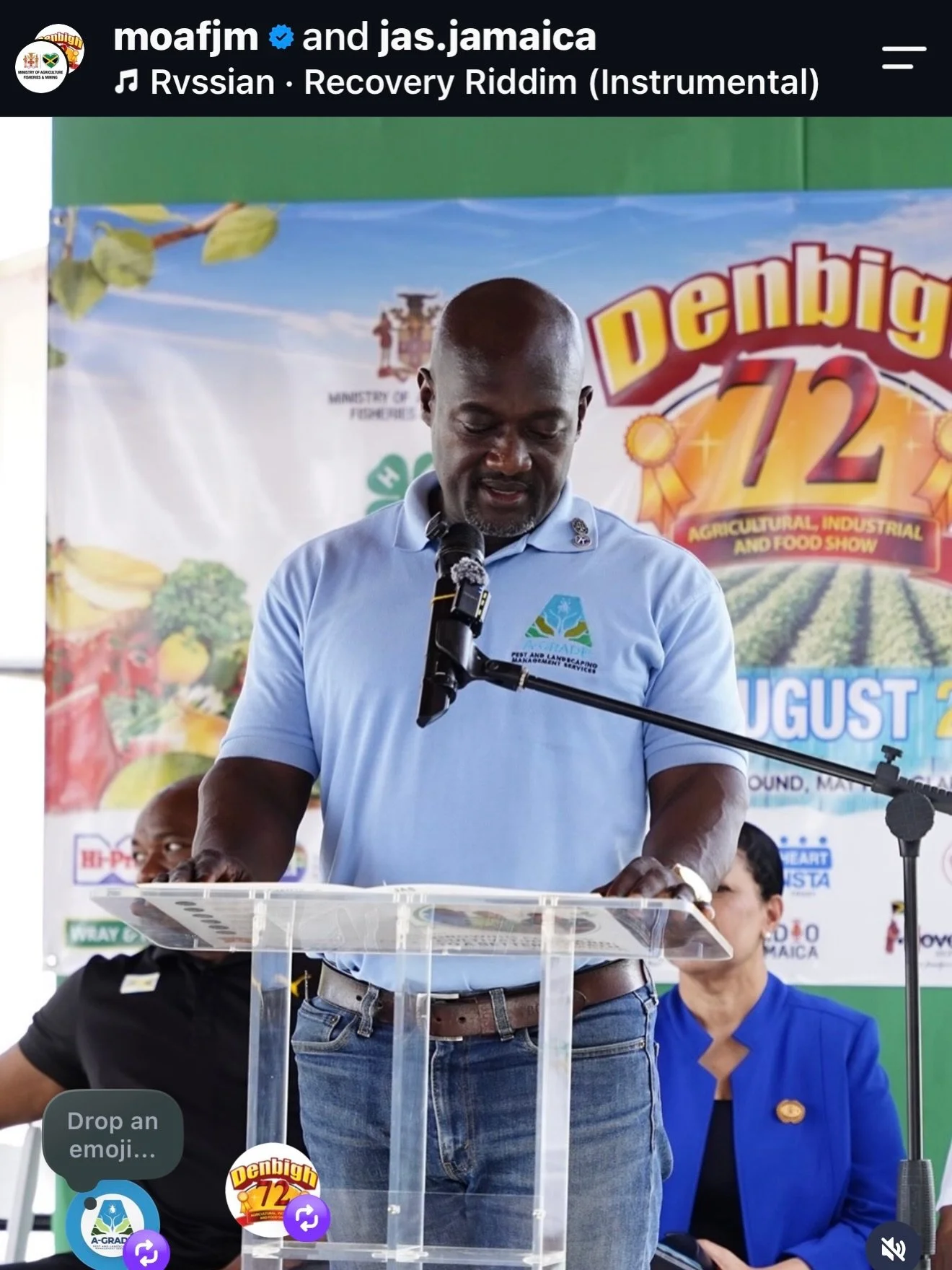 Denbigh Day 1! 🎗️

A-Grade is proud to participate in the acknowledgement of patrons and sponsors at day one official ceremony.

Happy Emancipation Jamaica! 🇯🇲 We&rsquo;ll see you this weekend. 

📸 @moafjm @jas.jamaica