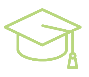Line drawing of a graduation cap with tassel