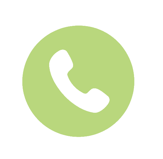 A green circle with a black phone handset icon in the center, representing a phone or call feature.