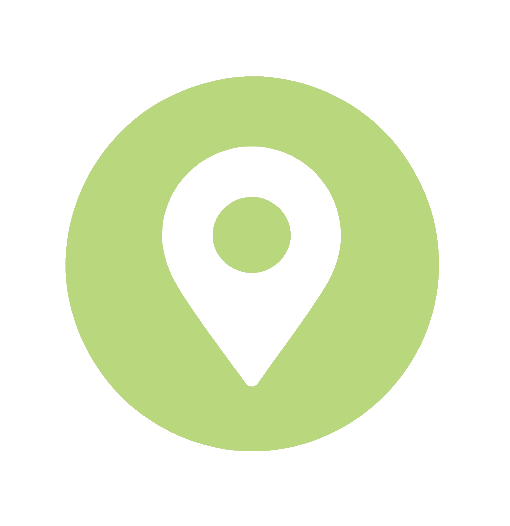 Green location pin icon on a black background.