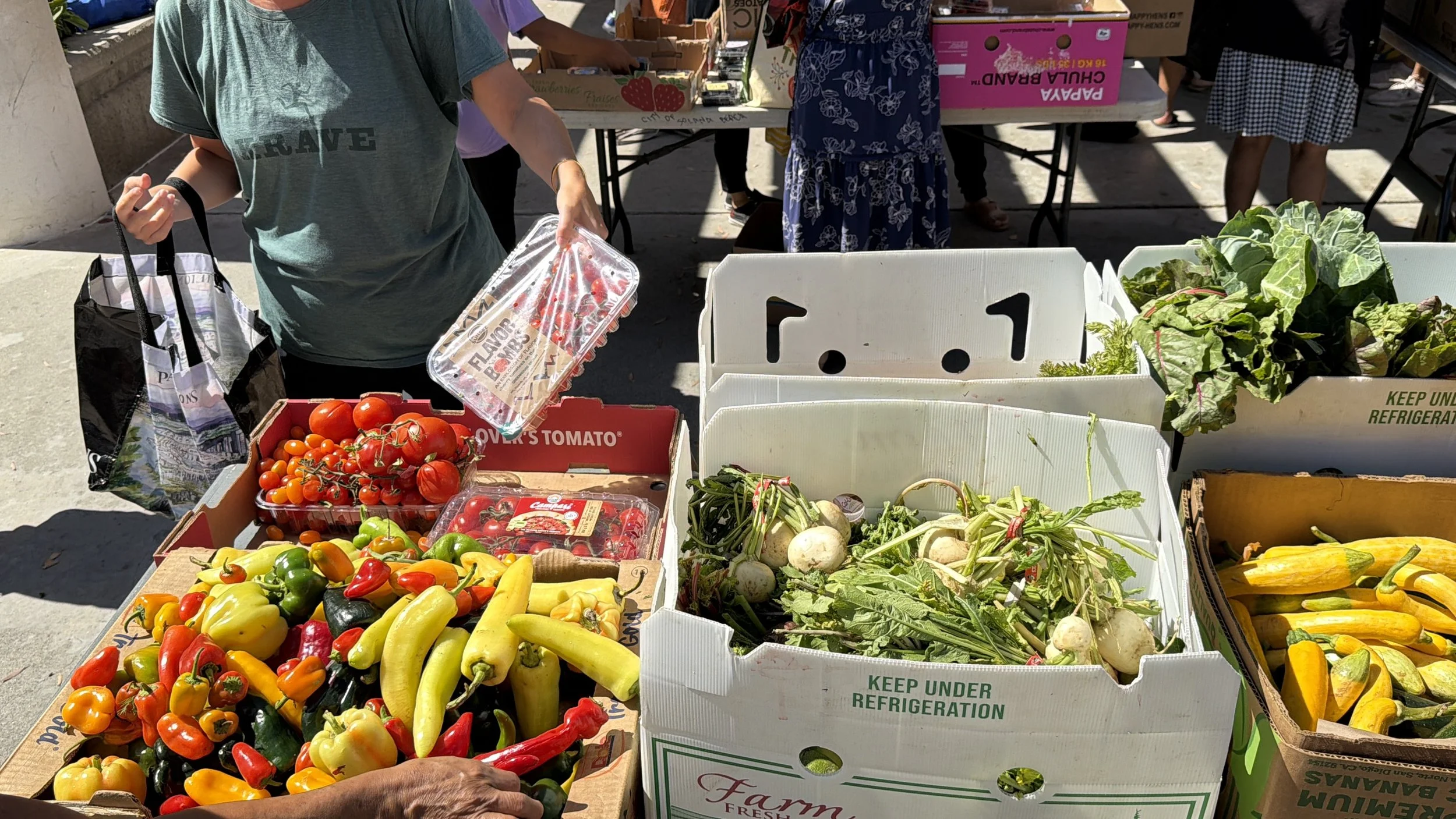 Boxes of produce