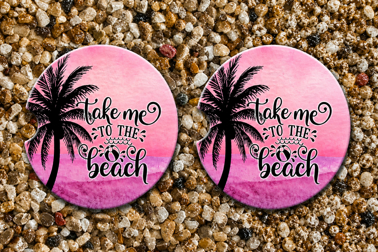 Beach Bliss Neoprene Car Coasters