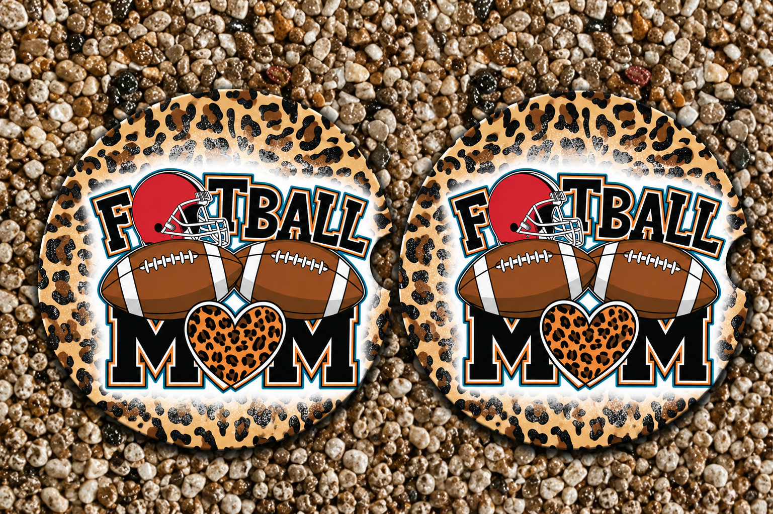 Football Mom Car Coasters