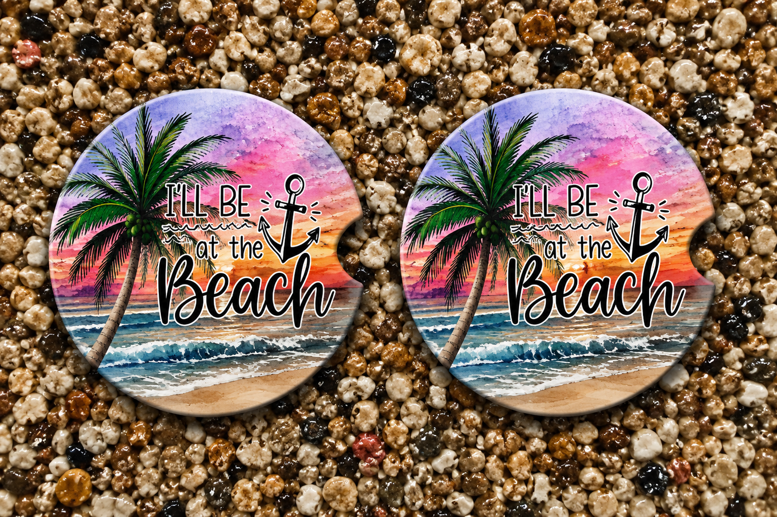 Beach Bliss Neoprene Car Coasters