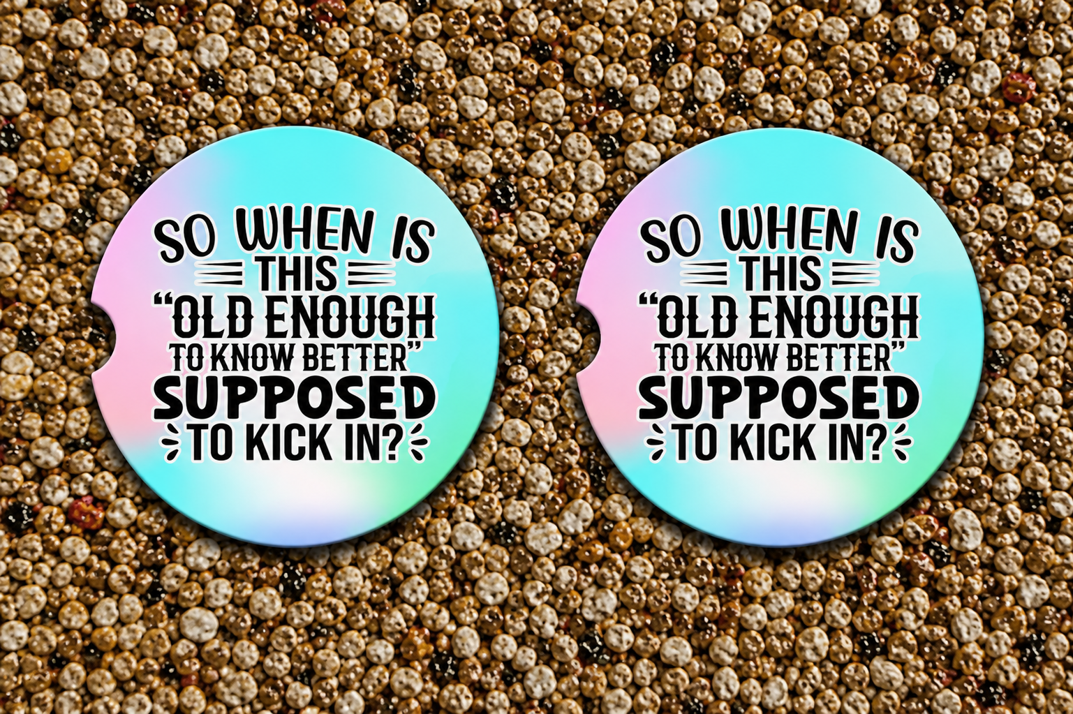 Humorous Neoprene Car Coasters