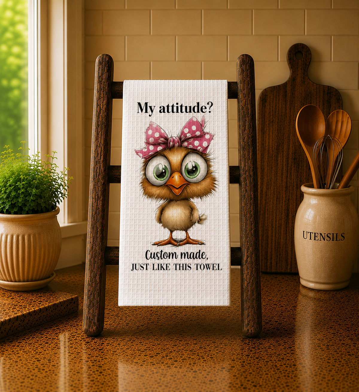 Whimsical Chicken Kitchen Towel