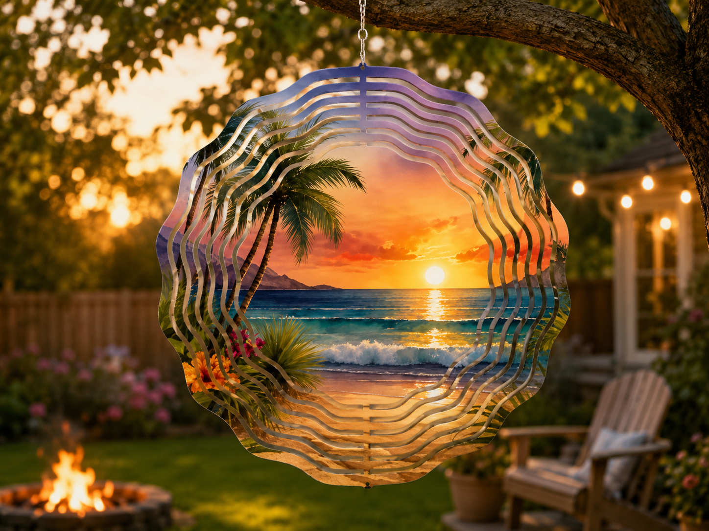 Tropical Sunset Wind Spinner