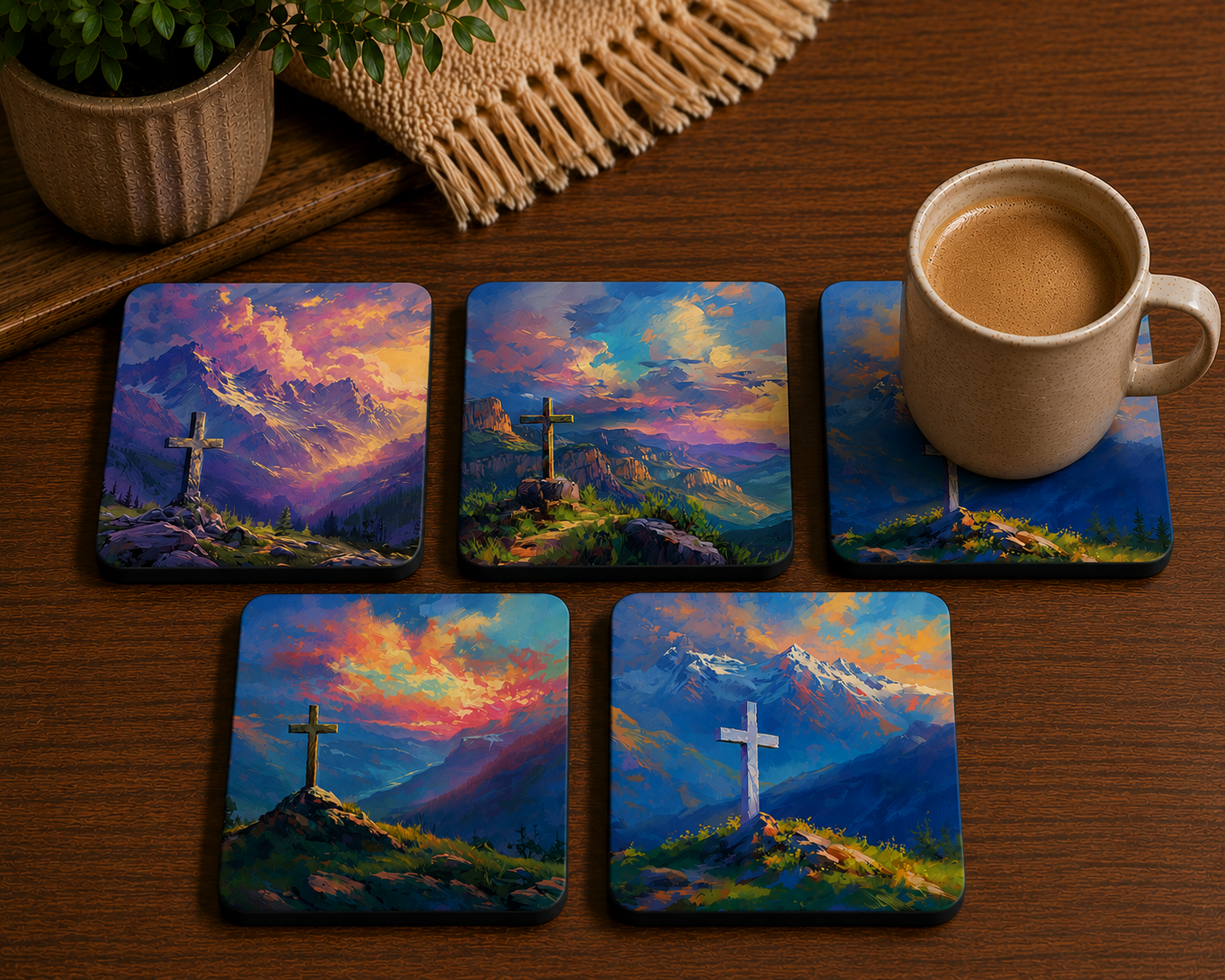Nature's Canvas Coasters - Set of 4