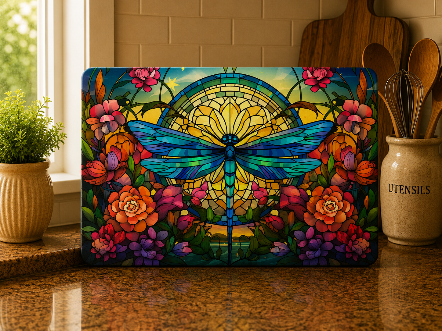 Dragonfly Dreams Glass Cutting Board