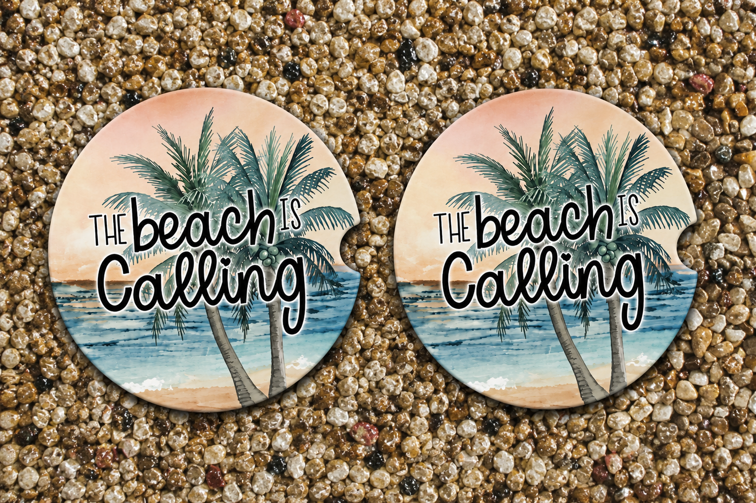 Beach Bliss Neoprene Car Coasters