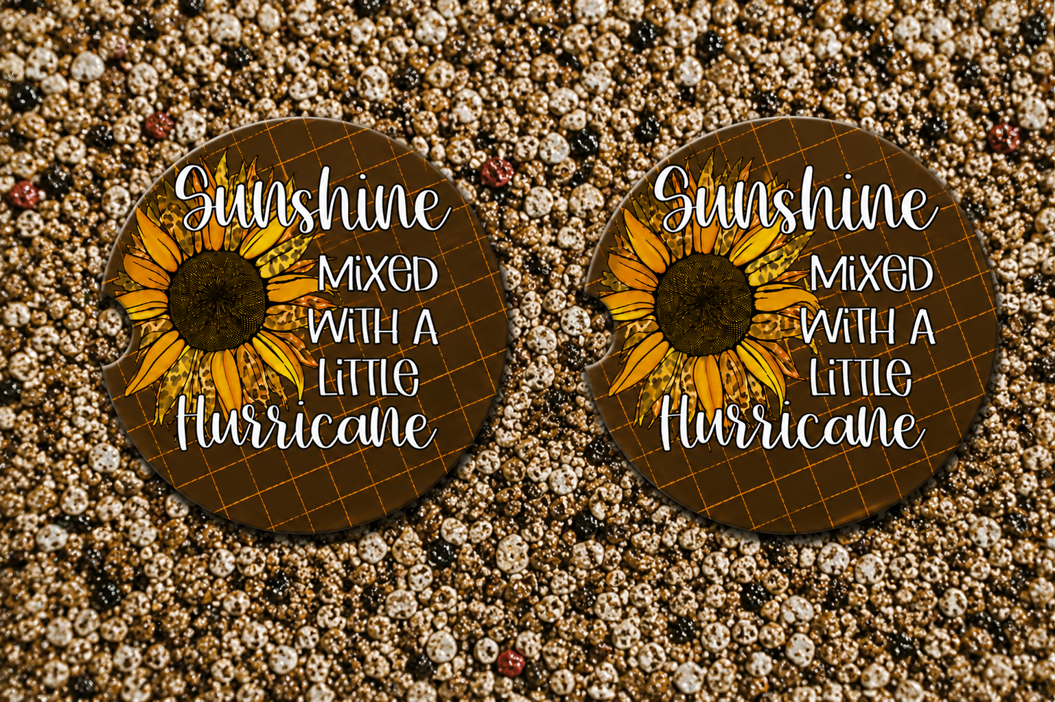 Sunflower Neoprene Car Coasters
