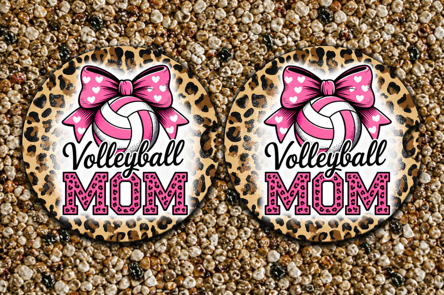 'Volleyball Mom' Car Coasters