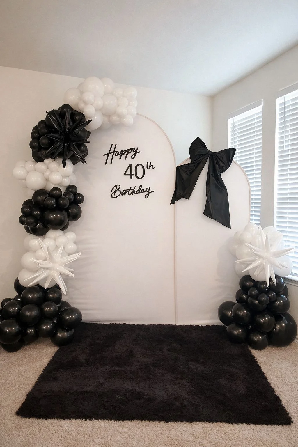 Black & white 40th Birthday 