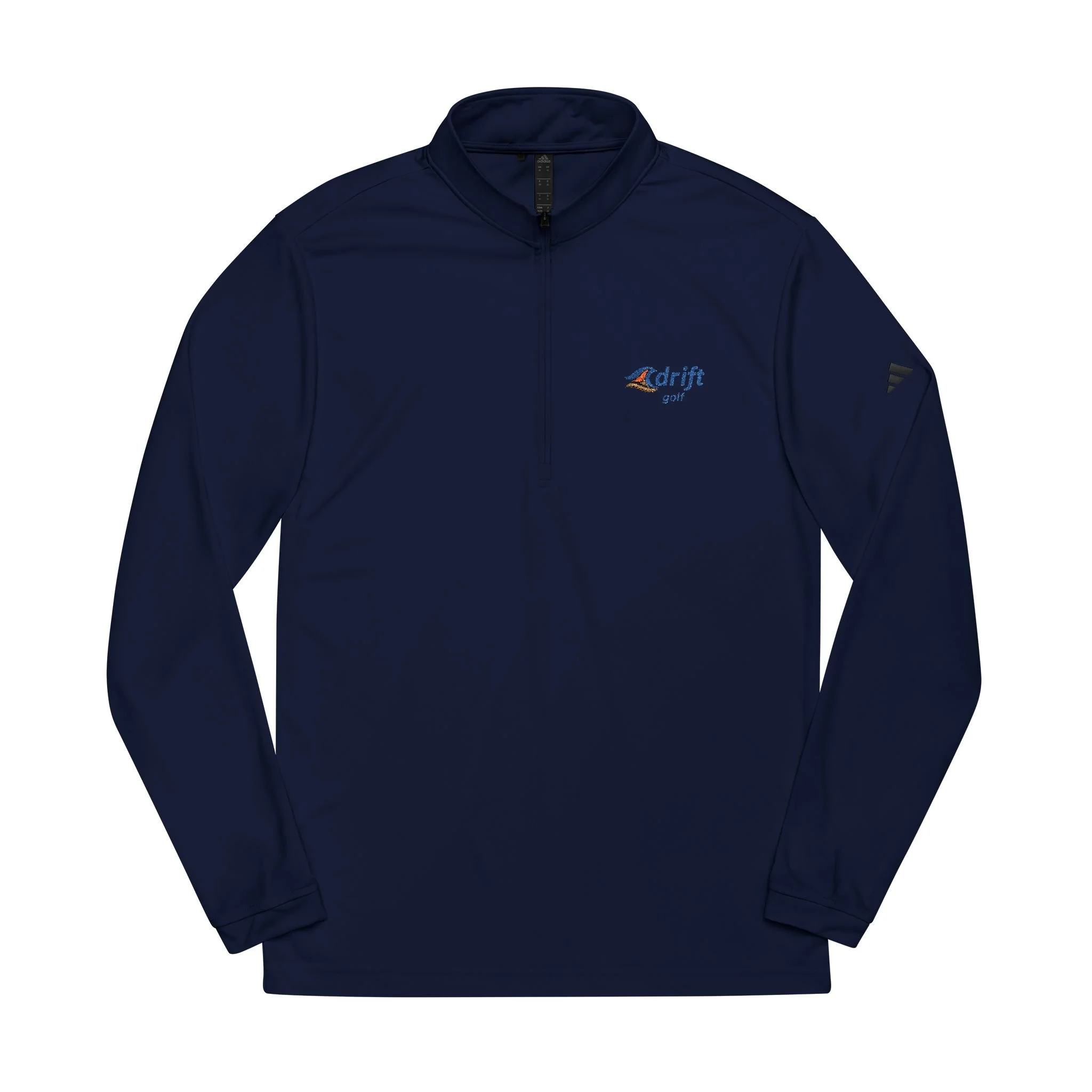 Embroidered Quarter-Zip Pullover — White Performance Adidas Style