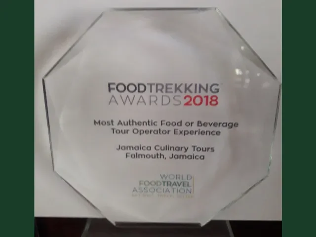  Food Trekking Award received by Jamaica Culinary Tour for Most Authentic Food or Beverage Tour Operator Experience  