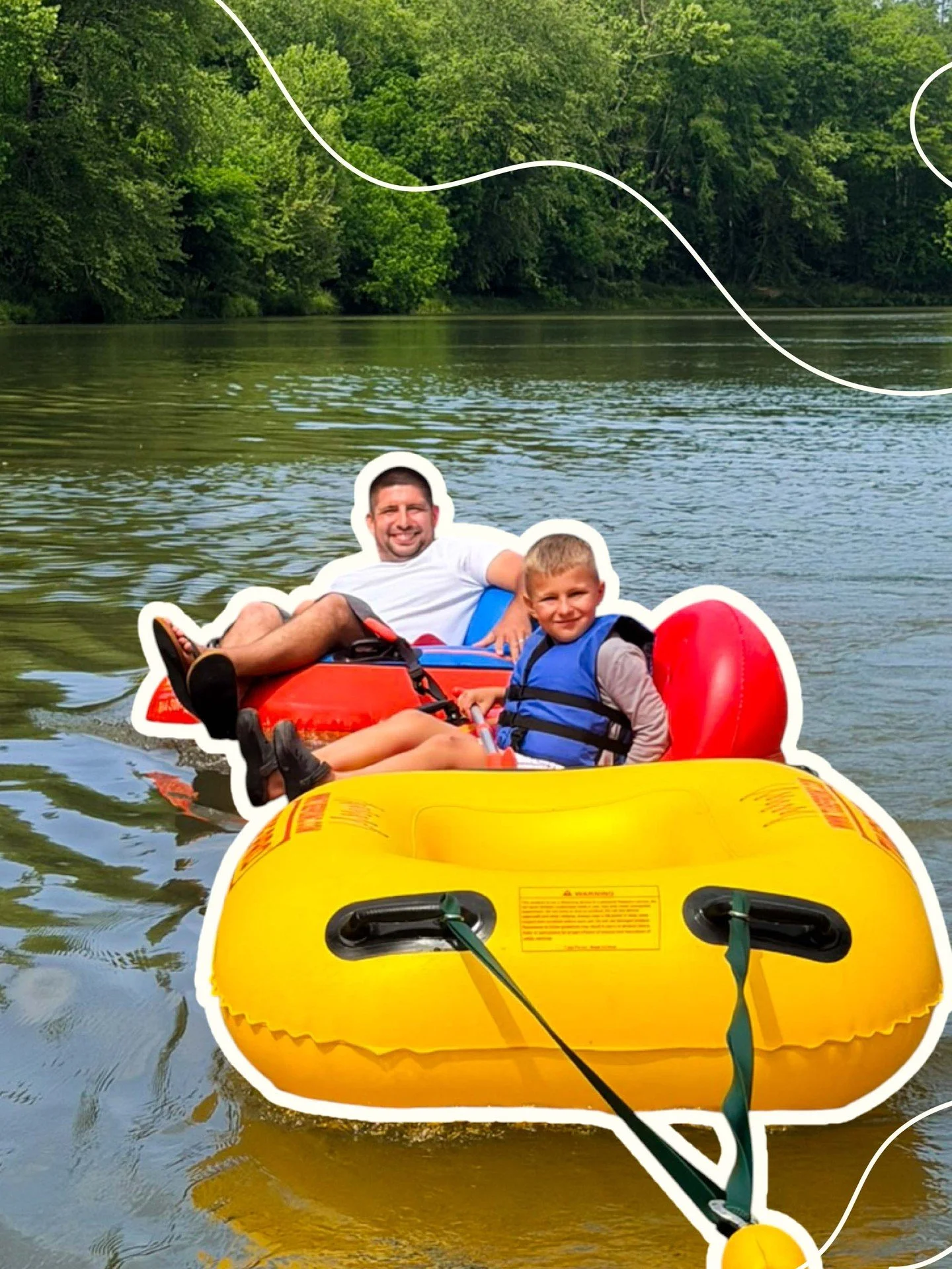 Our Lazy River Tubing is a calm, two hour float down the river, no experience needed, no rapids, just good old fashioned fun on the water with your people! 👨&zwj;👩&zwj;👧&zwj;👦 shuttle service incuded!

Adults (14+) $30 | Children (4-13) $25 | Coo