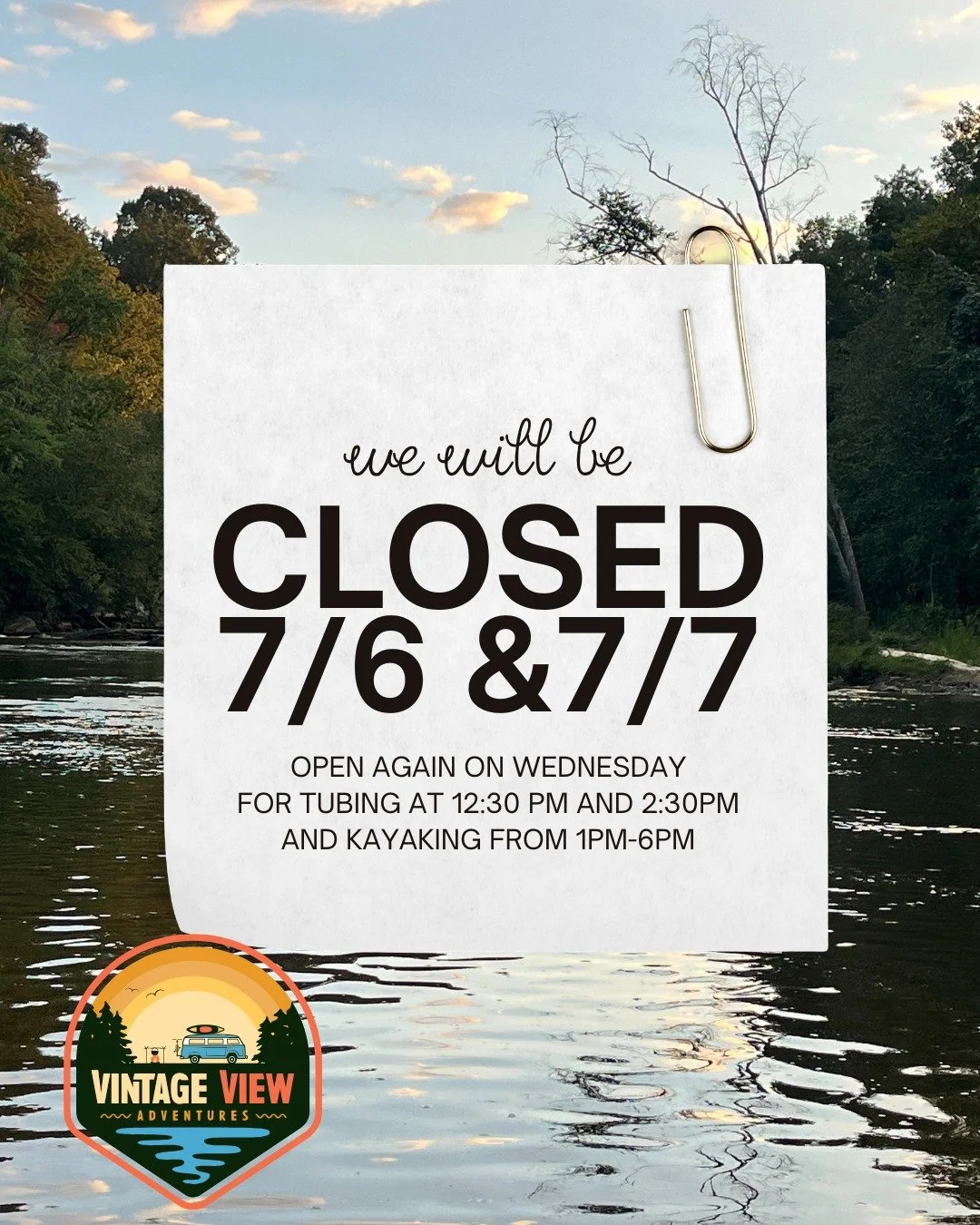 **Whew, what a weekend!** ☀️🛶

To everyone who chose to float, paddle, and celebrate the holiday with us&mdash;THANK YOU! You brought the absolute best energy, and we loved hosting every single one of you.

That being said... we are officially **CLO