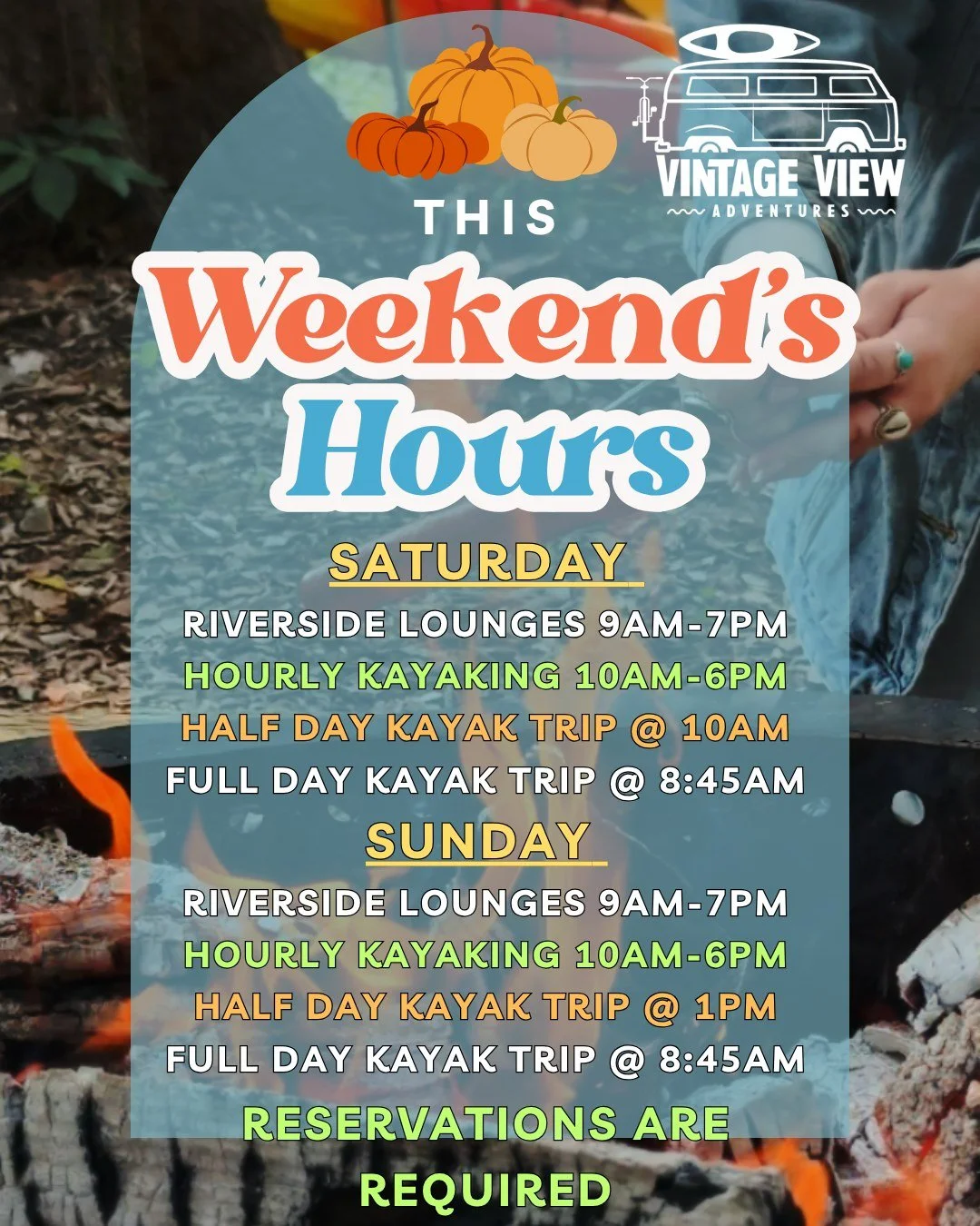 Weekend plans = officially sorted! 🛶🍂

We&rsquo;re open all weekend long at Vintage View Adventures to satisfy all your autumn paddling and lounge-sitting needs:

Crisp air, leaf-peeping views, and zero humidity await. Go to our website to claim yo
