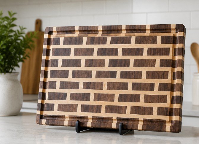 Brick layer - Walnut, Maple (20x13x1.5) END GRAIN